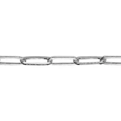 Sterling Silver 3mm Elongated Flat Cable Chain Footage