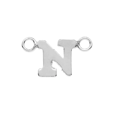 Sterling Silver Letter N Link