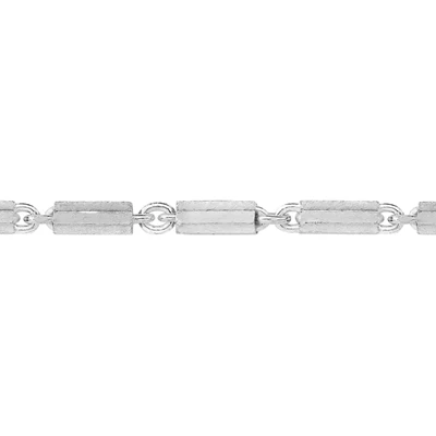 Sterling Silver Hollow Faceted Tube Bar Chain Footage