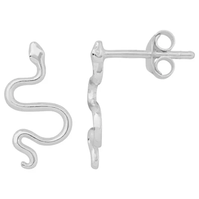 Sterling Silver Squiggle Snake Post Earrings