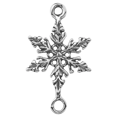 Sterling Silver Oxidized Snowflake Link