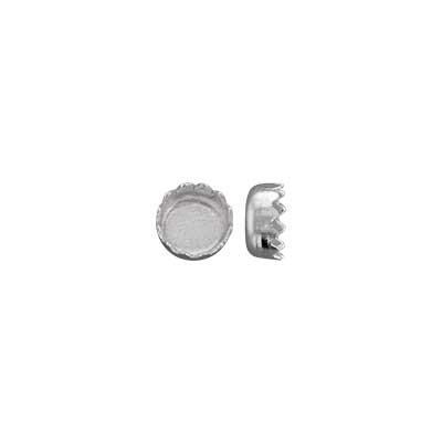 Sterling Silver 3mm Round Serrated Bezel Cup