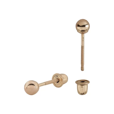 14k Gold 3mm Ball Threaded Post Earrings