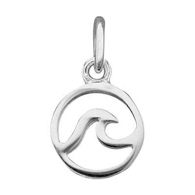 Sterling Silver Tiny Wave Openwork Charm