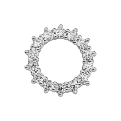 Sterling Silver CZ Halo Circle Link