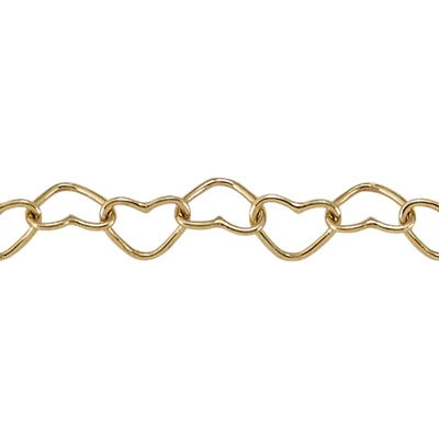 Gold Filled 3mm Italian Heart Chain