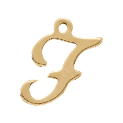 Gold-Filled Script Letter F Initial Charm