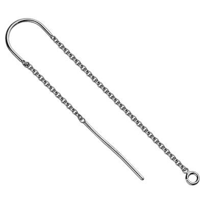 Sterling Silver U-Arch Diamond Cut Cable Ear Thread
