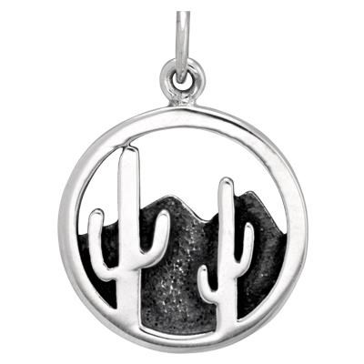 Sterling Silver Layered Cactus Charm