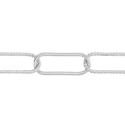 Sterling Silver Paperclip Alternating Twist Chain Footage