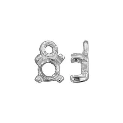 Sterling Silver 3mm Cab Charm Prong Setting