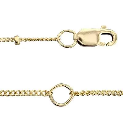 Gold-Filled Adjustable 1mm Saturn Curb Chain Necklace