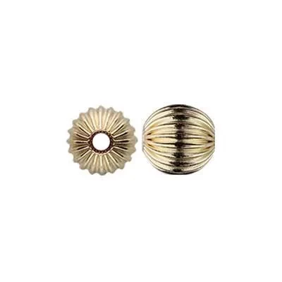 Gold-Filled 4mm Corrugated Round Bead