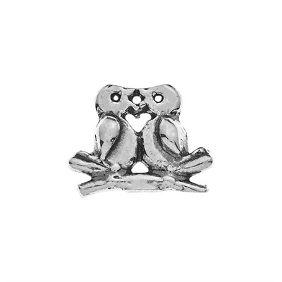 Sterling Silver Oxidized Lovebirds Solder Ornament