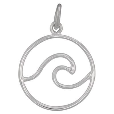 Sterling Silver Wave Circle Charm