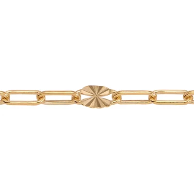 Gold-Filled Small Alternating Starburst Paperclip Chain Footage