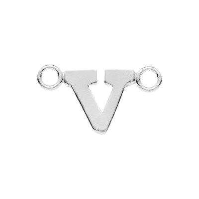Sterling Silver Letter V Link