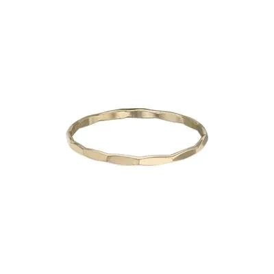 Gold-Filled Flat Hammered Ring Size 5