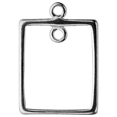 Sterling Silver 20x13mm Rectangle Chandelier