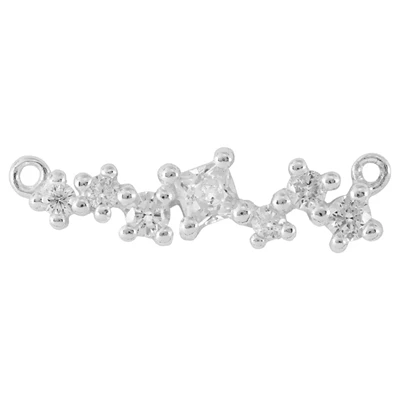 Sterling Silver CZ Cluster Link