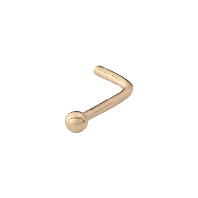 14k Gold 2mm Ball L-shape Nose Stud