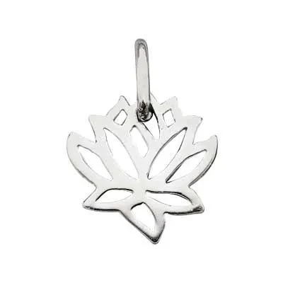 Sterling Silver Lotus Outline Charm