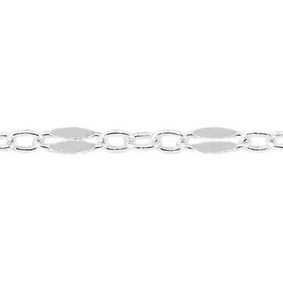Sterling Silver 2mm Open Sequin Long and Short Chain Footage