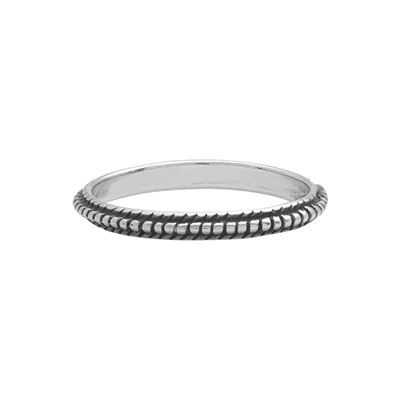 Sterling Silver Oxidized Pattern Ring Band Size 7