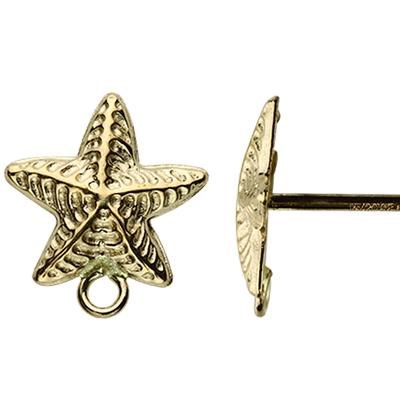 Gold-Filled Starfish Post Earring Findings