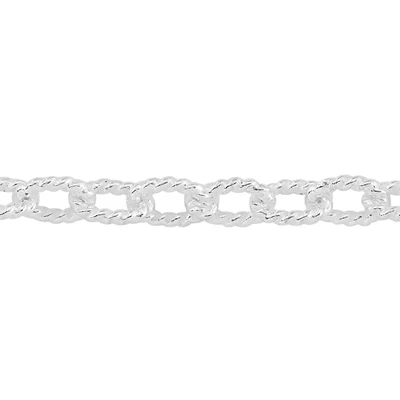 Sterling Silver Twist Pattern Cable Chain Footage