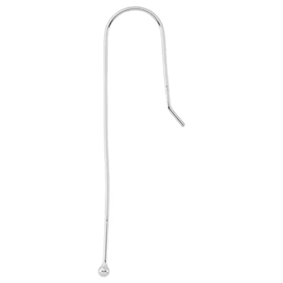 Sterling Silver Long Front Ball End Earwires