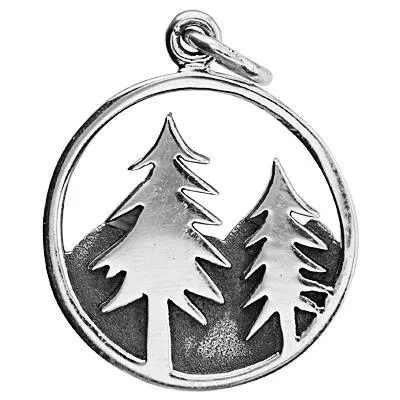 Sterling Silver Pine Trees Charm