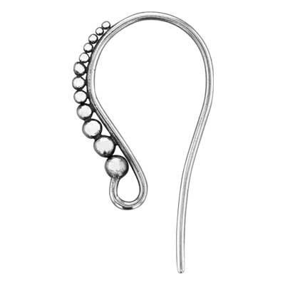 Sterling Silver Tapered Granular Earwires
