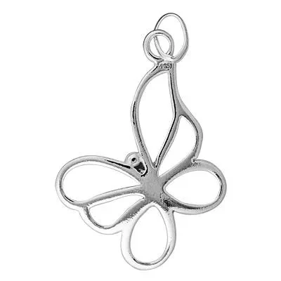 Sterling Silver Butterfly Outline Charm