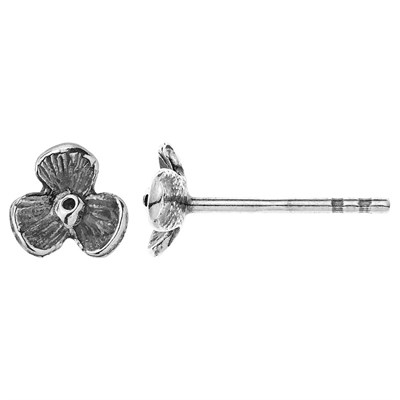 Sterling Silver Trillium Flower Post Earring