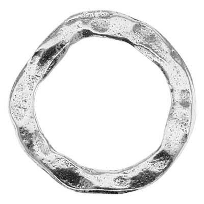 Sterling Silver 16mm Hammered Circle Link