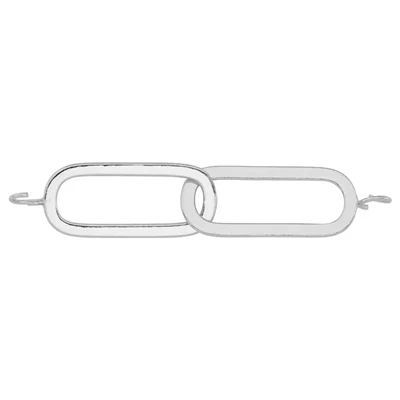 Sterling Silver Interlocking Paperclip Ovals Link