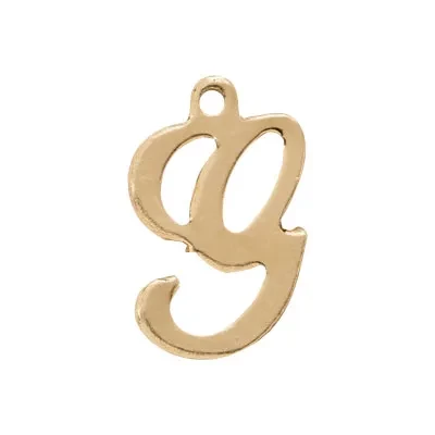 Gold-Filled Script Letter G Initial Charm