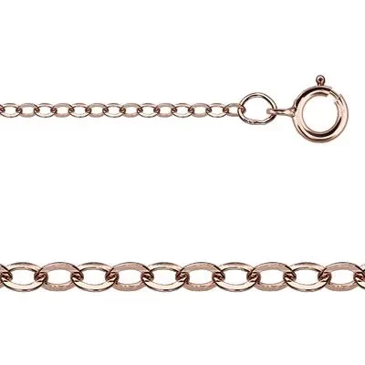 Rose Gold-Filled 24 inch 1.6mm Flat Cable Chain