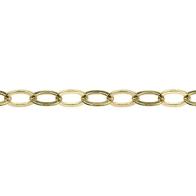 Gold-Filled 2mm Flat Cable Chain Footage