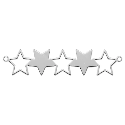 Sterling Silver Mixed Stars Link