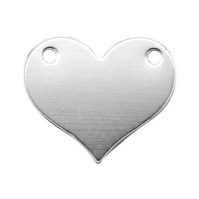 Sterling Silver Heart Blank Pendant Link