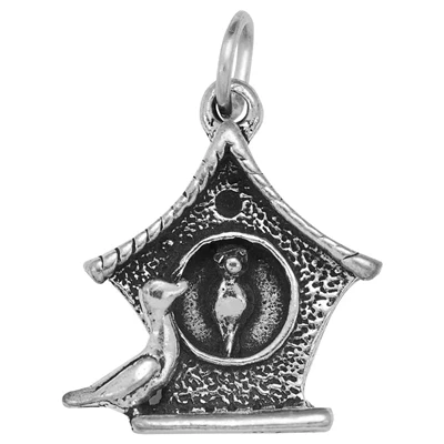 Sterling Silver Bird House Charm