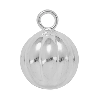 Sterling Silver 10mm Hollow Fluted Drop