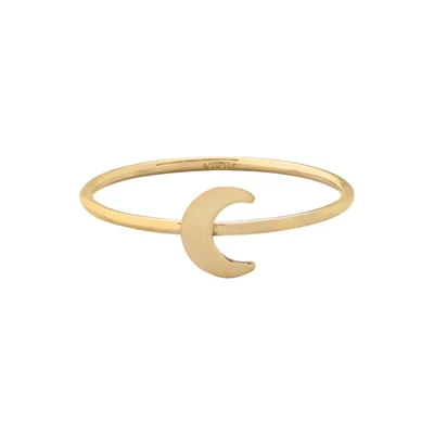 Gold-Filled Moon Wire Ring Size 7