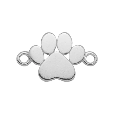 Sterling Silver Cast Paw Print Link