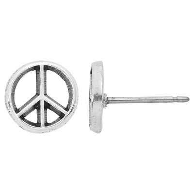 Sterling Silver Tiny Peace Post Earrings