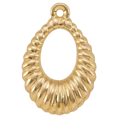 Gold-Filled Scalloped Oval Drop