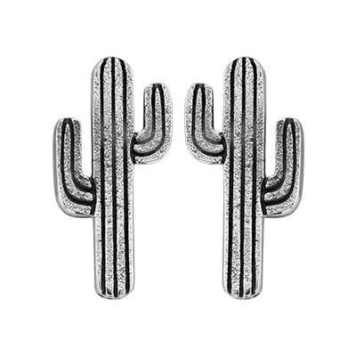 Sterling Silver Tiny Cactus Post Earrings