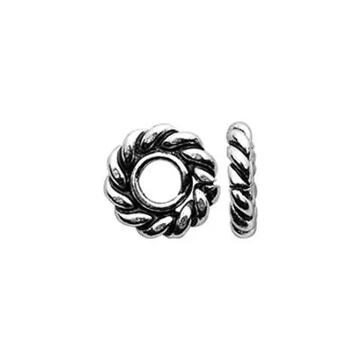 Sterling Silver 5mm Roped Heishe Bead